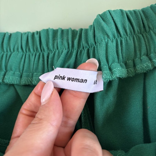 Pink Woman high waisted shorts, green, size M