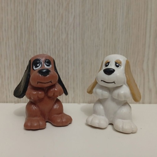 LGT Pound Puppies Dog Puppy Figures 1984 vintage used, set of 2