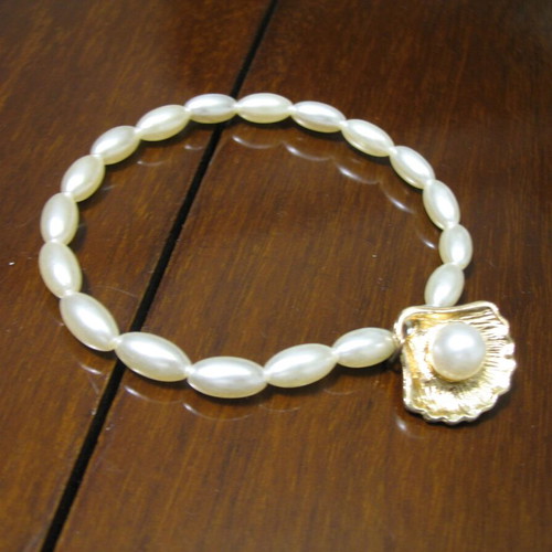 Elastic anklet new with oval pearls