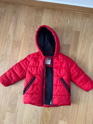 Zippy puffer jacket used 12-18 months red with fleece lining