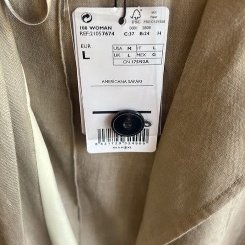 Mango linen suit beige with belt new, sizes M/L