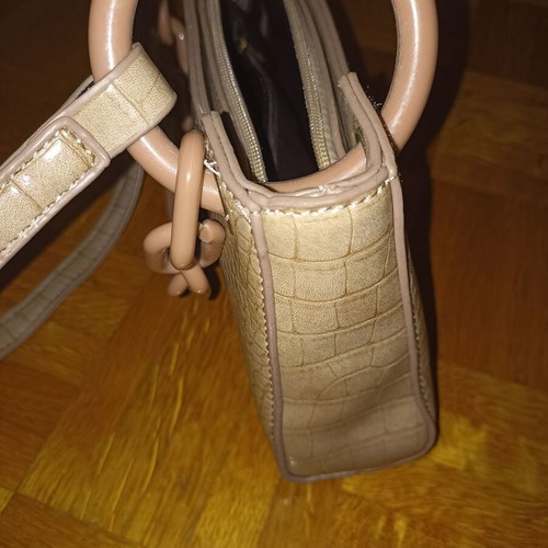 Leather shoulder bag new, beige