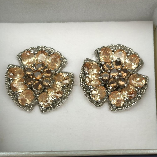 Silver 925 earrings plated with zircon new