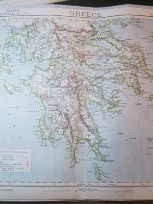 Greece map 1884 used