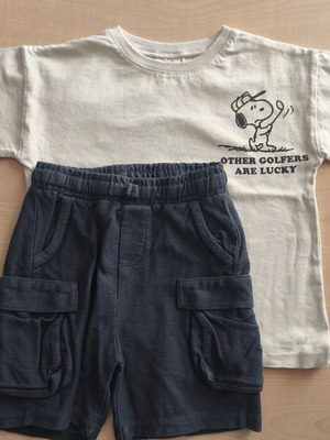 ZARA Peanuts Snoopy παιδικό σετ με μπλούζα και cargo σορτς, 3 ετών