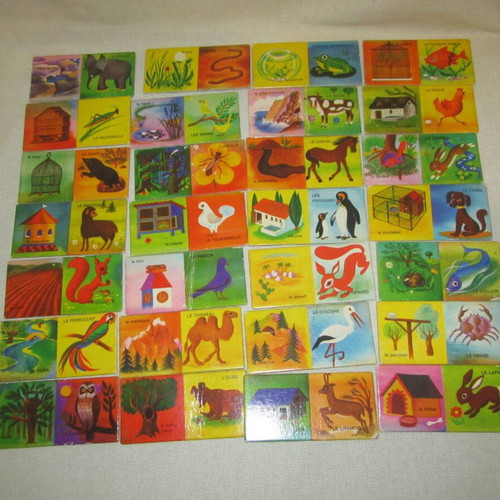 Vintage Logis des animaux domino game by Fernand Nathan used, 1970s