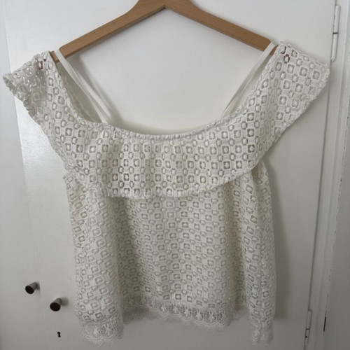 White blouse, size M / 38 / 10, lace