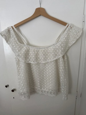 White blouse, size M / 38 / 10, lace