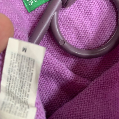 Benetton women's wool sweater used, 100% pure virgin wool, pink, size M