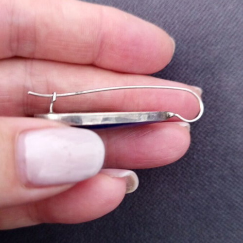 Silver earrings with lapis lazuli energy crystal new