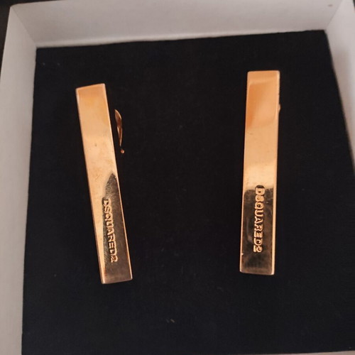 Dsquared2 clip-on earrings gold brass like new