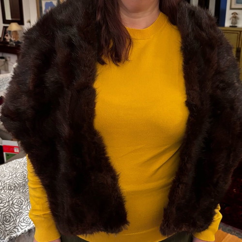 Fur scarf like new, brown