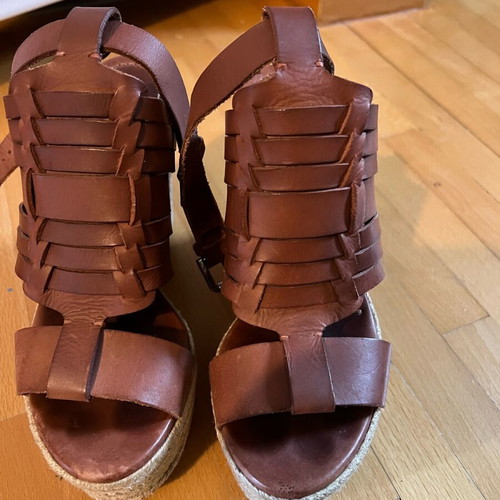 Ralph Lauren women's platform sandals like new, brown, size 37