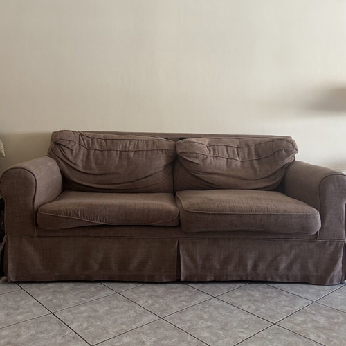 Sofa bed set used, brown, 1.95×0.85m, pack of two
