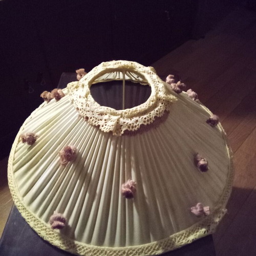 Vintage Empire style lampshade with pleated fabric used