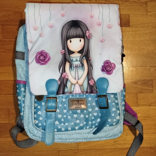 Santoro London Gorjuss Rosebud school backpack and pencil case