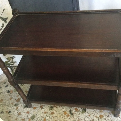 Vintage television stand used, solid walnut, 1970s