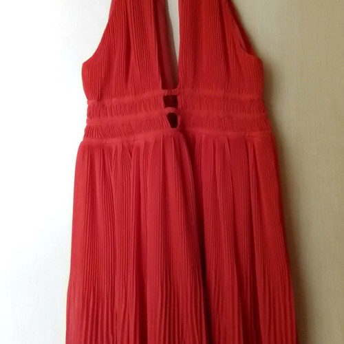 H&M dress red with pleated hem size 34