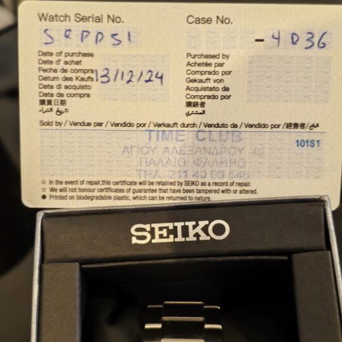 Seiko 5 SRPD51 automatic watch like new, blue and white, 42mm