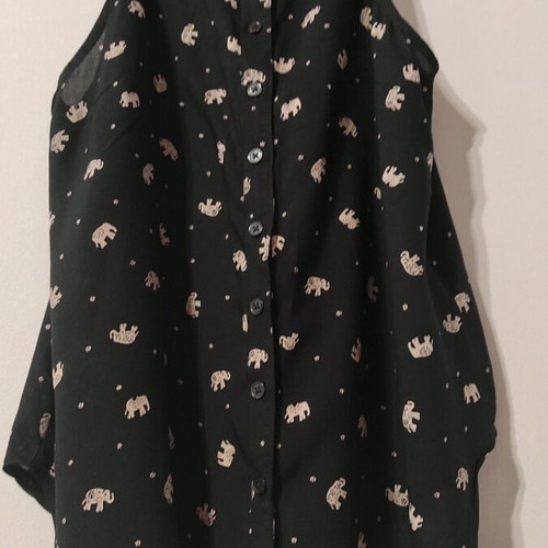 Women's shirt with elephants like new, black, size XS
