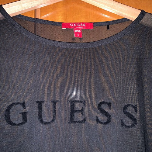Guess women's mesh blouse like new, black, size S