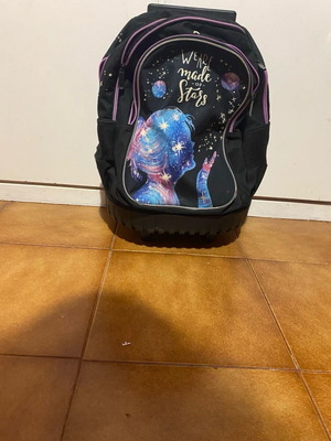 Primary school bag used with wheels and 3 compartments