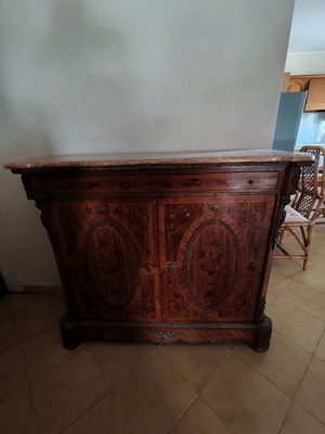 Antique buffet with marble top in excellent condition