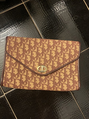 Dior clutch μεταχειρισμένο vintage μπορντώ δέρμα