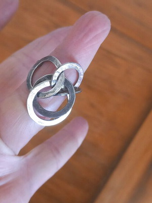Silver handmade ring with rings