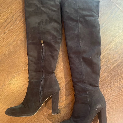 Sante over the knee boots black size 38 used, 10cm heel