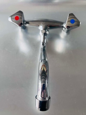 Schütte Wall-Mounted Kitchen Faucet used, model 37150, chrome brass