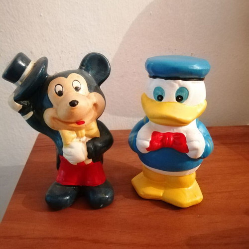 Vintage Disney Mickey and Donald clay figures 11 cm like new