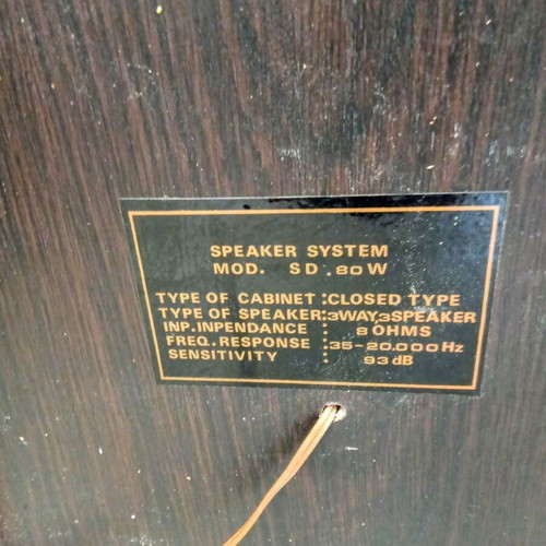 Vintage floor-standing speakers used, 80W, 8 ohms, 3-way with equalizer