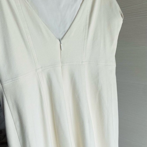 Nadia Rapti midi dress white like new with slit and open back size M