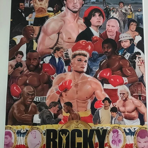 Rocky silk screen printing like new, collectible movie art