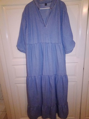 Shein denim dress, long, XXL, cotton, blue