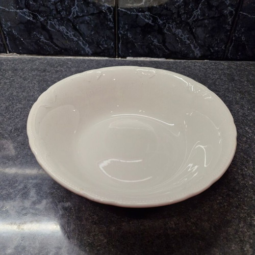 Kerameikos salad bowl used, white porcelain with embossed decoration