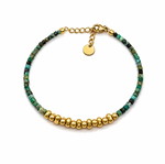 African Turquoise Beads Bracelet, Adjustable Size