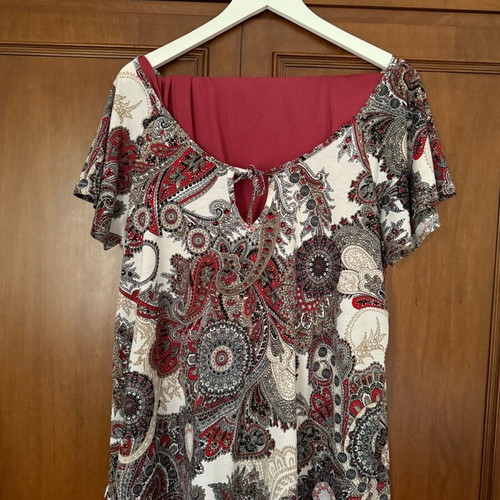 Women's set with wide XXL palazzo pants used, black and red