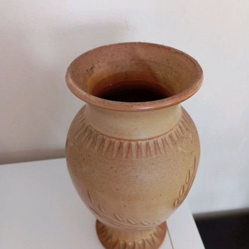 Handmade vintage clay vase like new, 1960s, height 22 cm