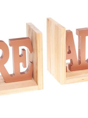 Read Bookends pine wood, like new