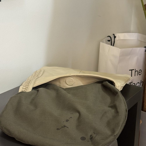 Callista Crafts Leather Hobo Shoulder Bag cream beige used