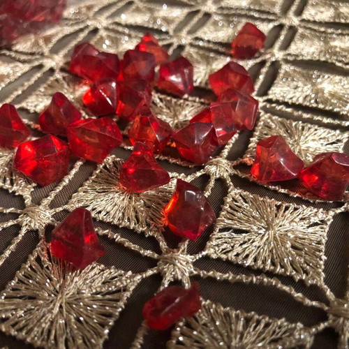 Plastic crystals new, 438 pieces, pomegranate fruit shape