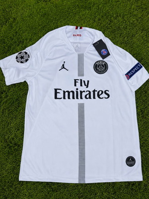 PSG Jordan white jersey Large L Fly Emirates Champions League