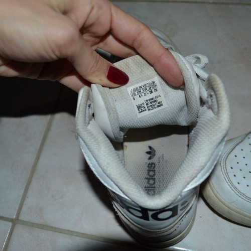Adidas athletic boots used, size 37.5, white and black