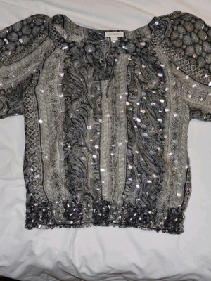 Monsoon top like new, black and silver, size S