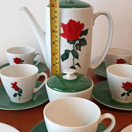 Vintage porcelain coffee and dessert set Seltmann Weiden Bavaria used