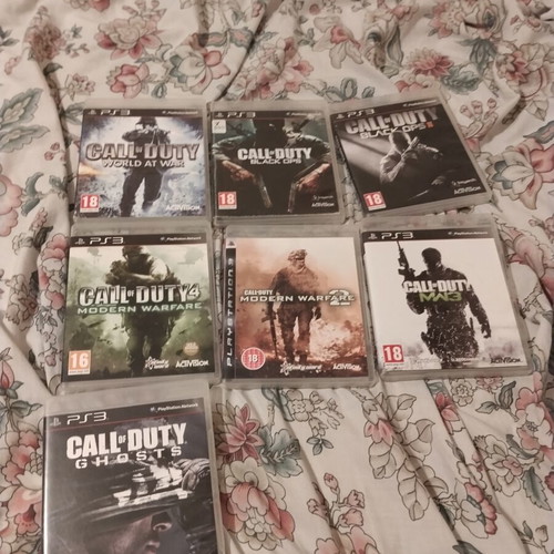 Call of Duty PS3 game collection, 7 titles including MW, MW2, MW3, WAW, BO, BO2, Ghosts
