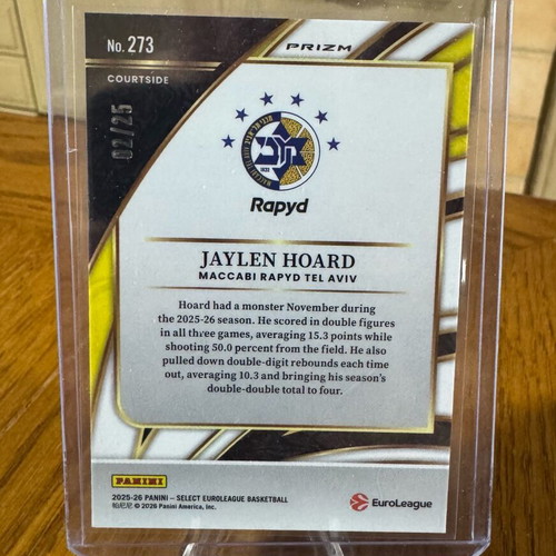 Jaylen Hoard Cracked Ice basketball card /25
