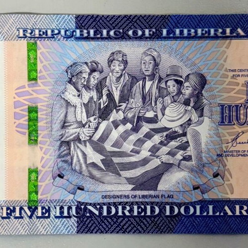 Liberia 500 Dollars UNC Banknote 2022 uncirculated